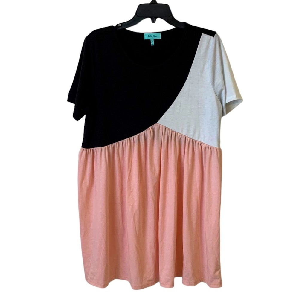 Aruba Blue | Large | Women’s Pink, Black, & White Dress